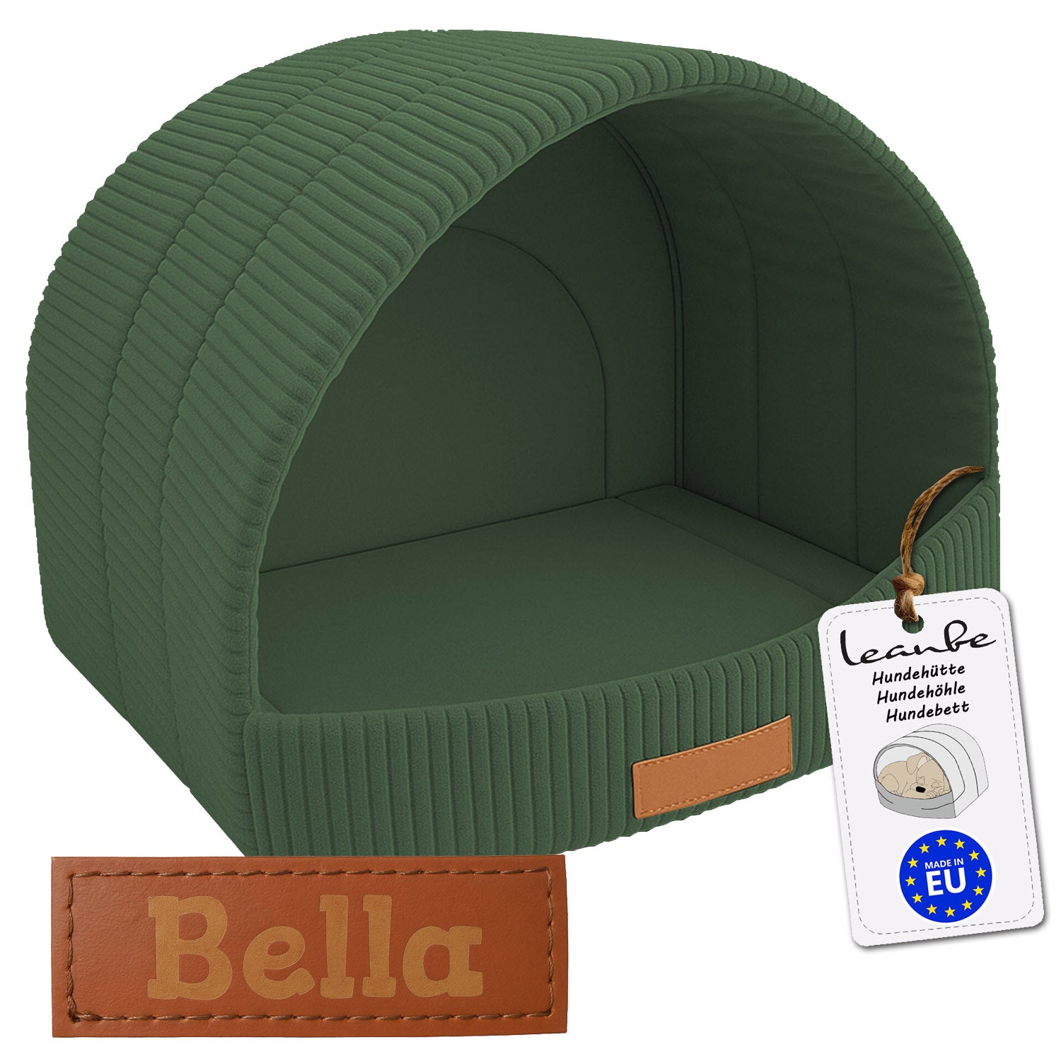 LEANBE Personalisierbare & Stilvolle Cord-Hütte für Hunde und Katzen