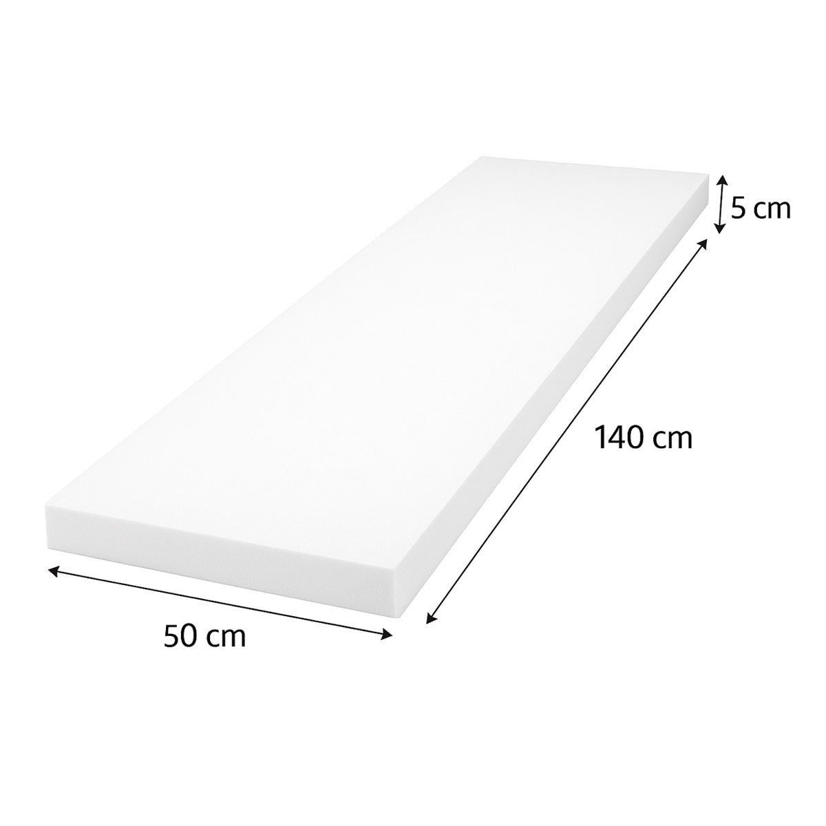 Schaumstoff Schaumstoffplatte N2237 140 x 50 x 5 cm