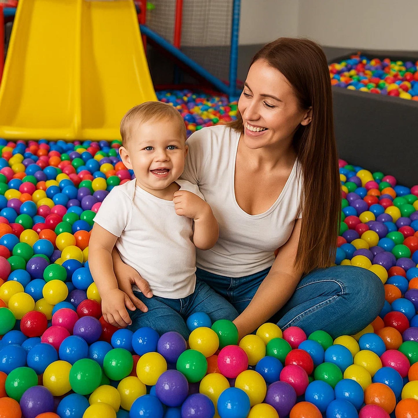 Plastikbälle Bälle für Bällebad 7 cm - Weiß