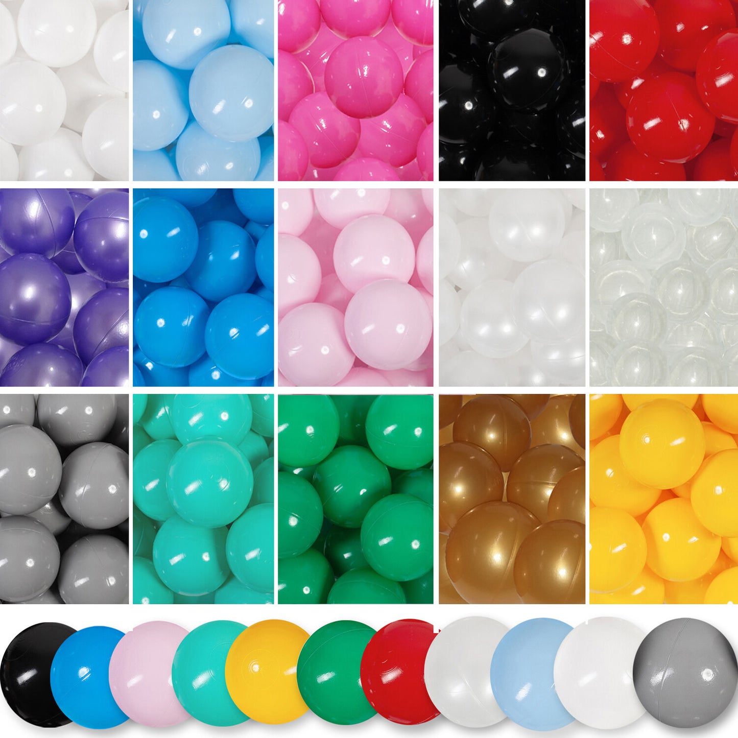 Plastikbälle Bälle für Bällebad 7 cm - Perlweiß