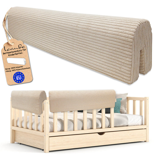 Bettkantenschutz für Babybett – Beige Cord