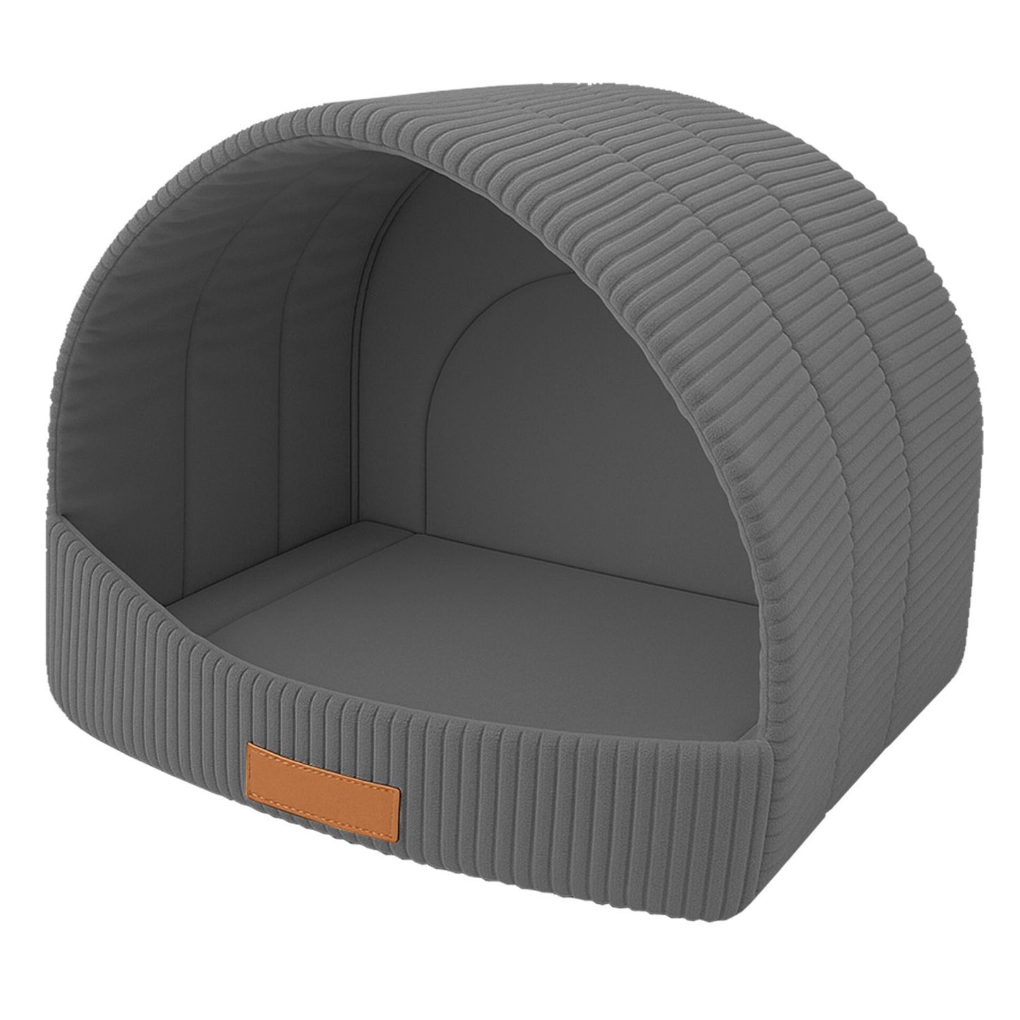 Personalisierbare & Stilvolle Cord-Hütte für Hunde und Katzen - Grau