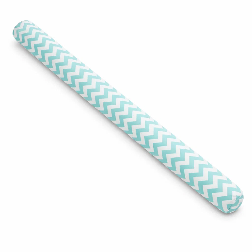 LEANBE Bettschlange Stillkissen – Vielseitiges Seitenschläferkissen 150 cm - Weiss/Türkis Chevron