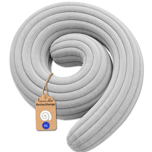 Bettschlange Stillkissen Seitenschläferkissen 150 cm Hellgrau Plüsch