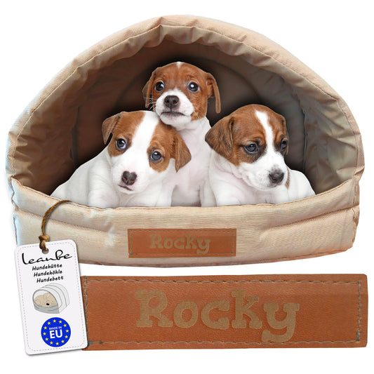 Personalisierte Schlafhöhle Hundehaus für Hunde und Katzen Beige