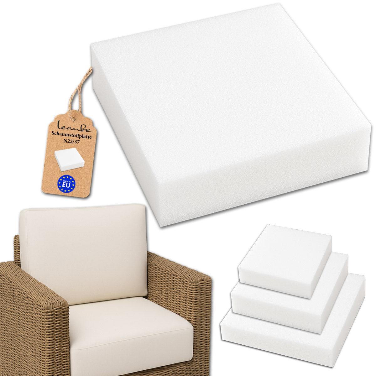 Schaumstoff Schaumstoffplatte N2237 45 x 45 x 5 cm