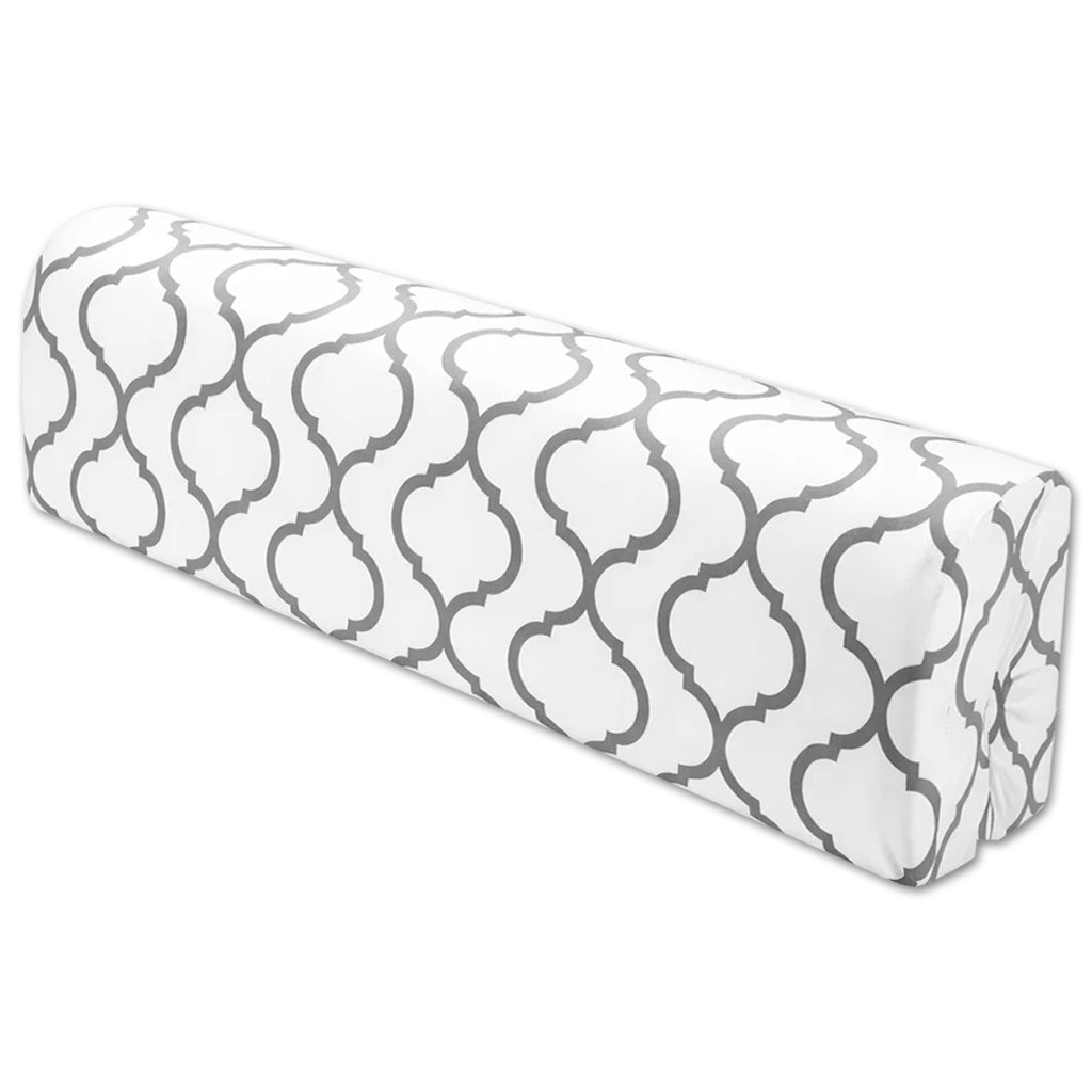 LEANBE Bettkantenschutz 70 cm für Betten -  Kissen für bettumrandung – Graues Ornament Baumwolle