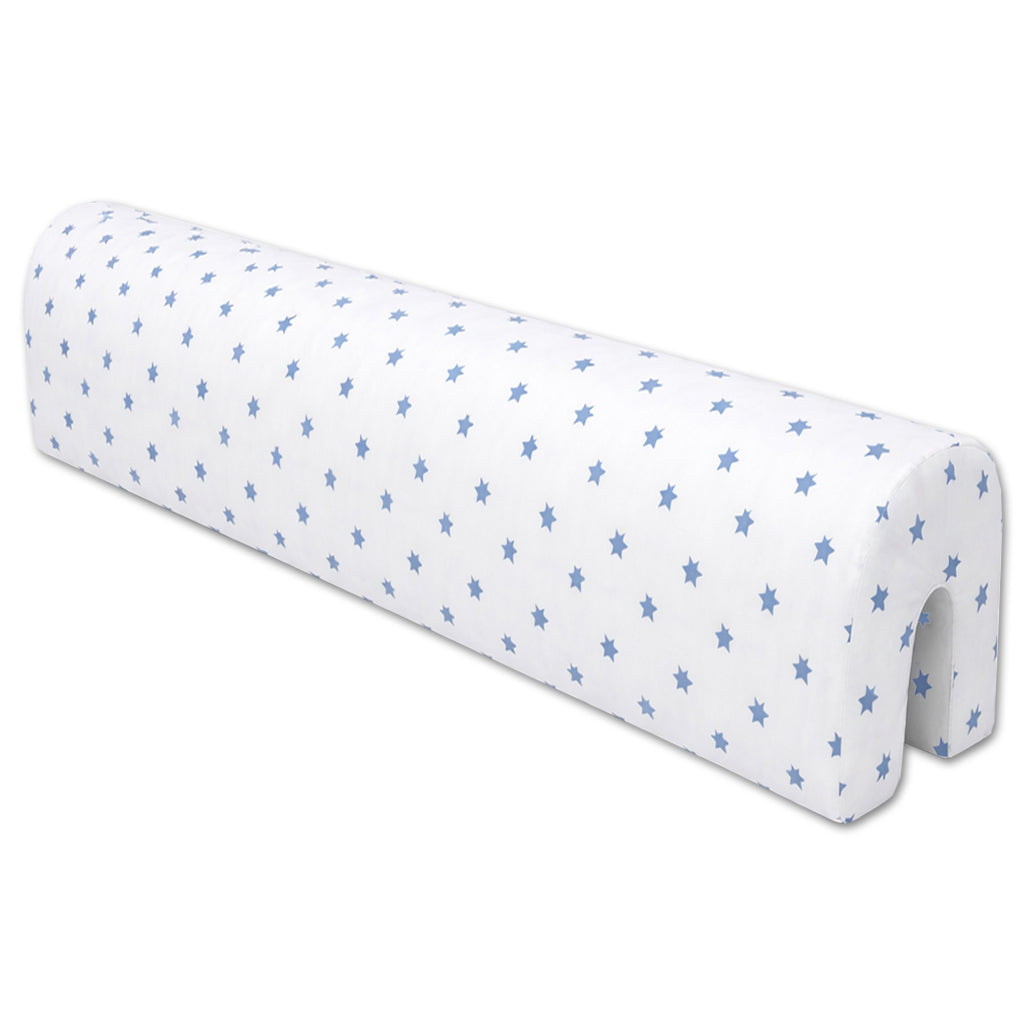 LEANBE Bettkantenschutz 70 cm für Betten -  Kissen für bettumrandung – Blaue Sterne Baumwolle