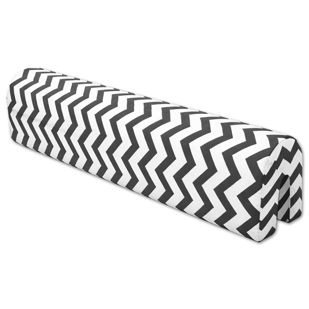 LEANBE Bettkantenschutz 70 cm für Betten -  Kissen für bettumrandung – Schwarz Chevron Baumwolle