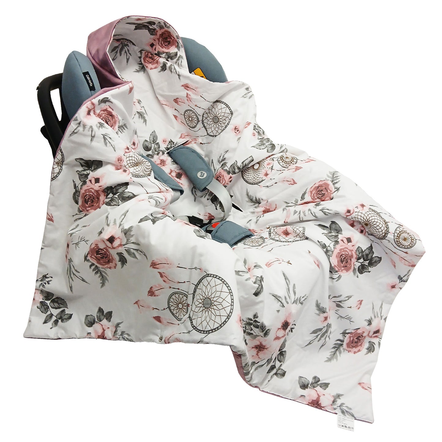 Einschlagdecke Babydecke 86x86 cm – Baumwolle & Velours Rosa