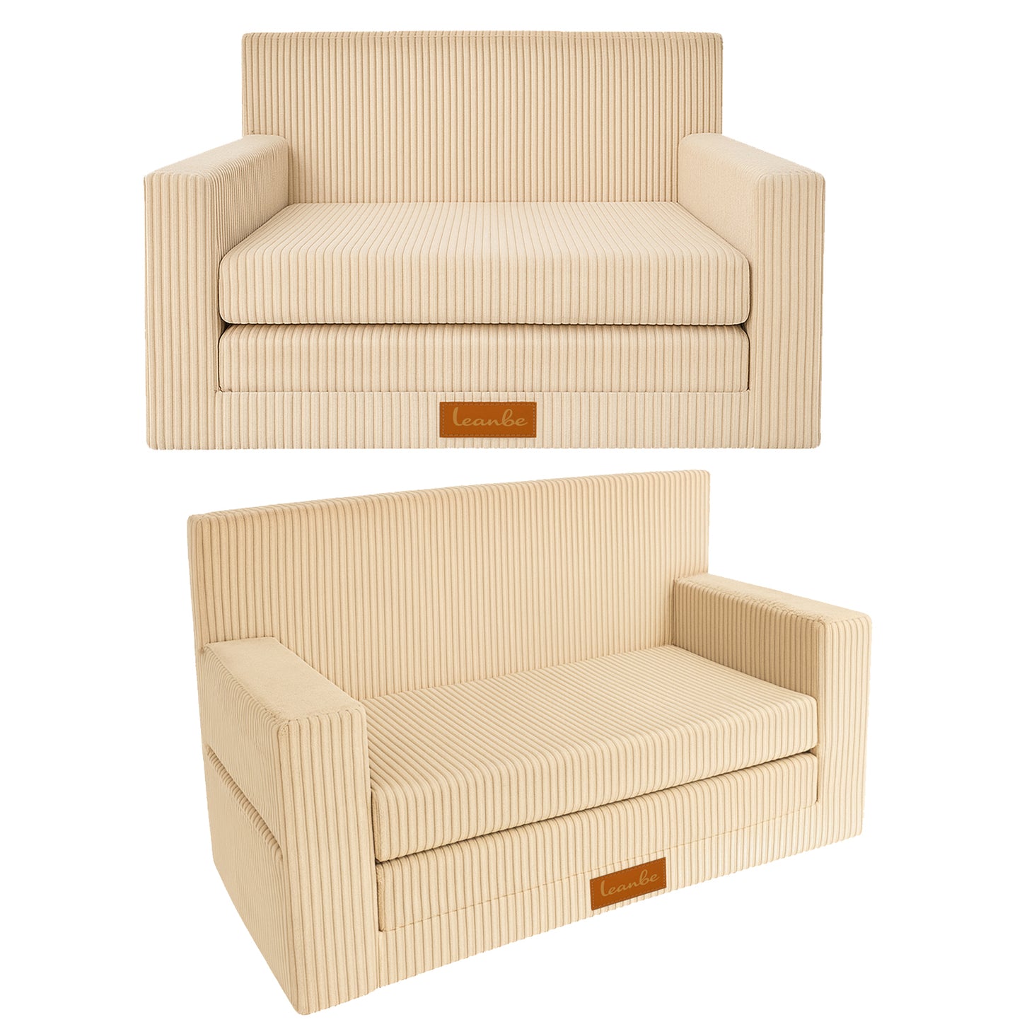 Personalisierbares Kindersofa 3in1 - Beige Cord