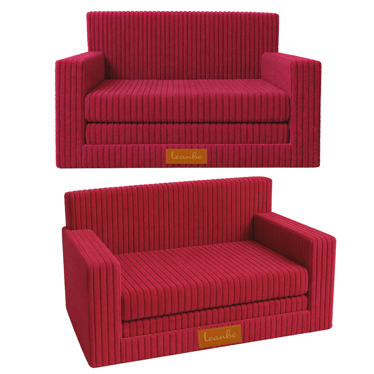 Personalisierbares Kindersofa 3in1 - Rot Cord
