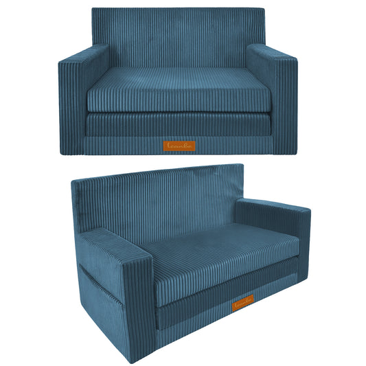 Personalisierbares Kindersofa 3in1 - Blau Cord