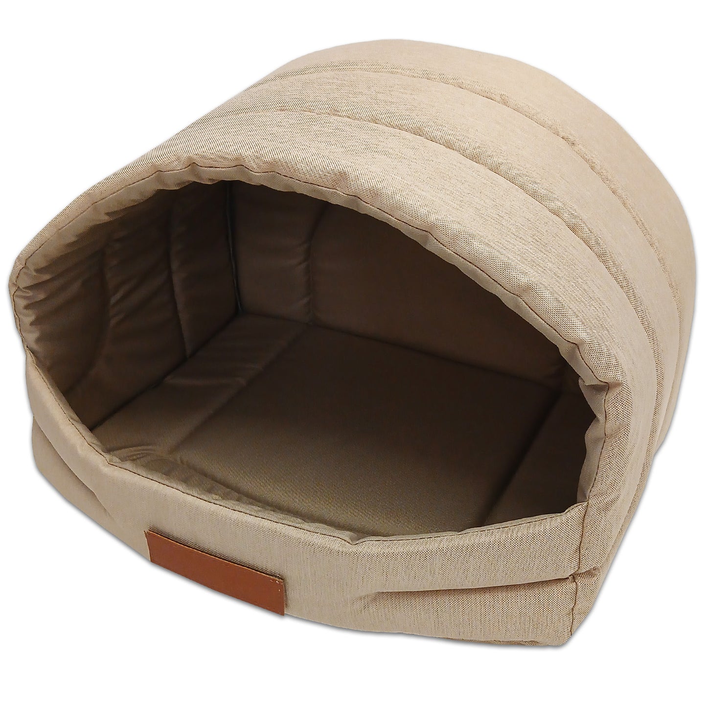 LEANBE Personalisierte Schlafhöhle Hundehaus für Hunde und Katzen Beige