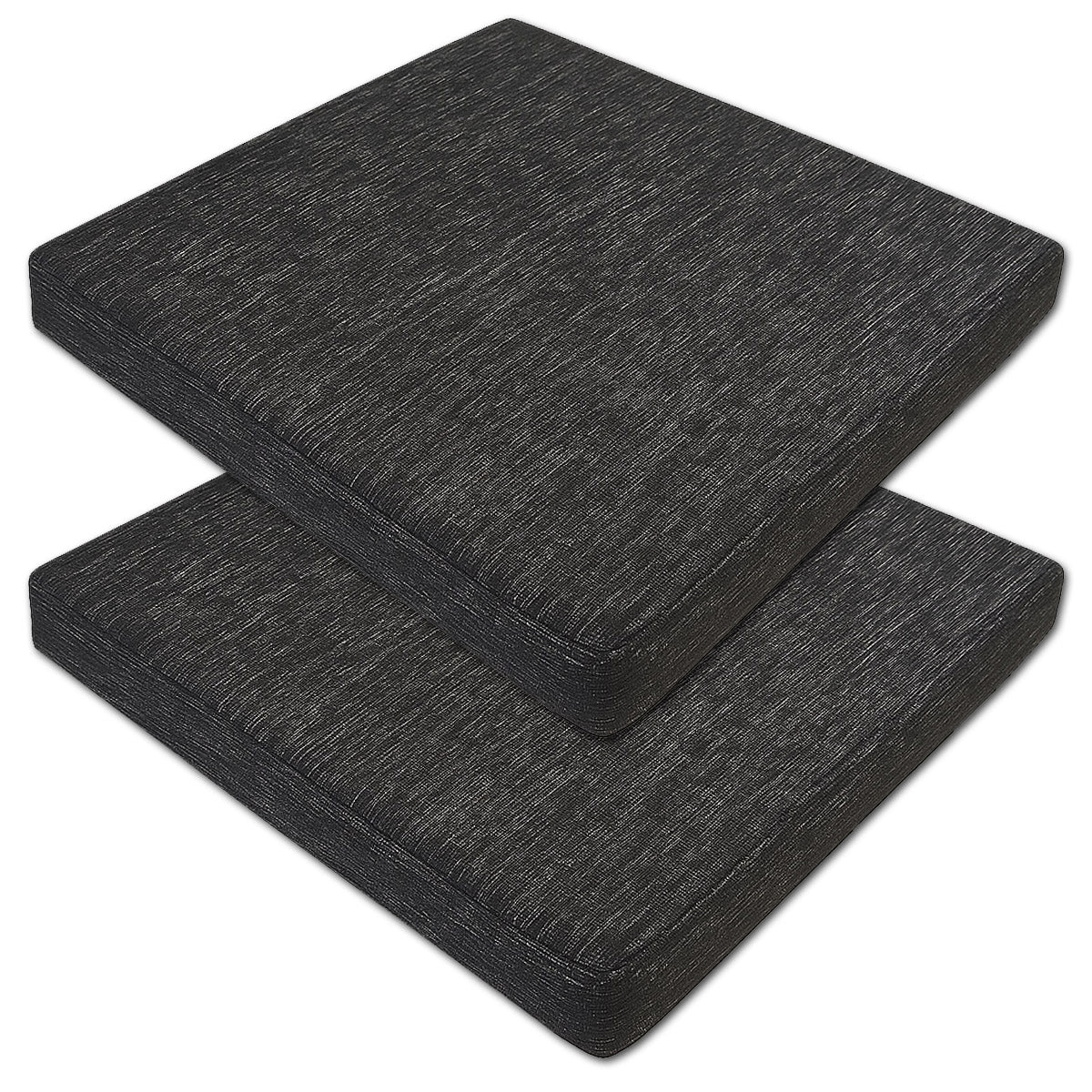 LEANBE Sitzkissen 2er Set – Bequeme Polster für Garten, Balkon und Zuhause 40 x 40 x 5 cm Schwarz