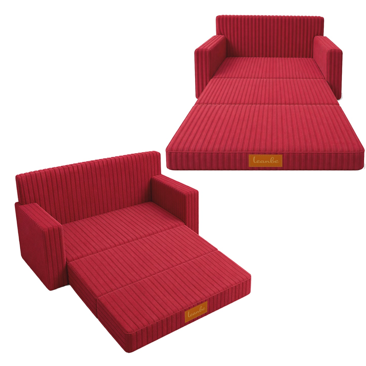 Personalisierbares Kindersofa 3in1 - Rot Cord