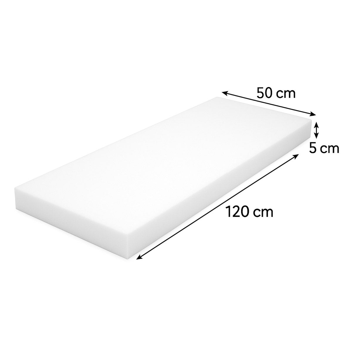 LEANBE Schaumstoffplatte – Hochwertiger Schaumstoff für vielseitige Anwendungen 120 x 50 x 5 cm