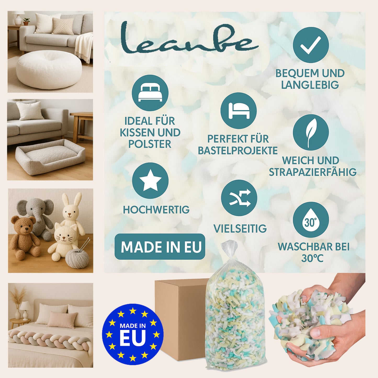 Kissenfüllung Füllmaterial Kissen Füllstoff Schaumstoffflocken