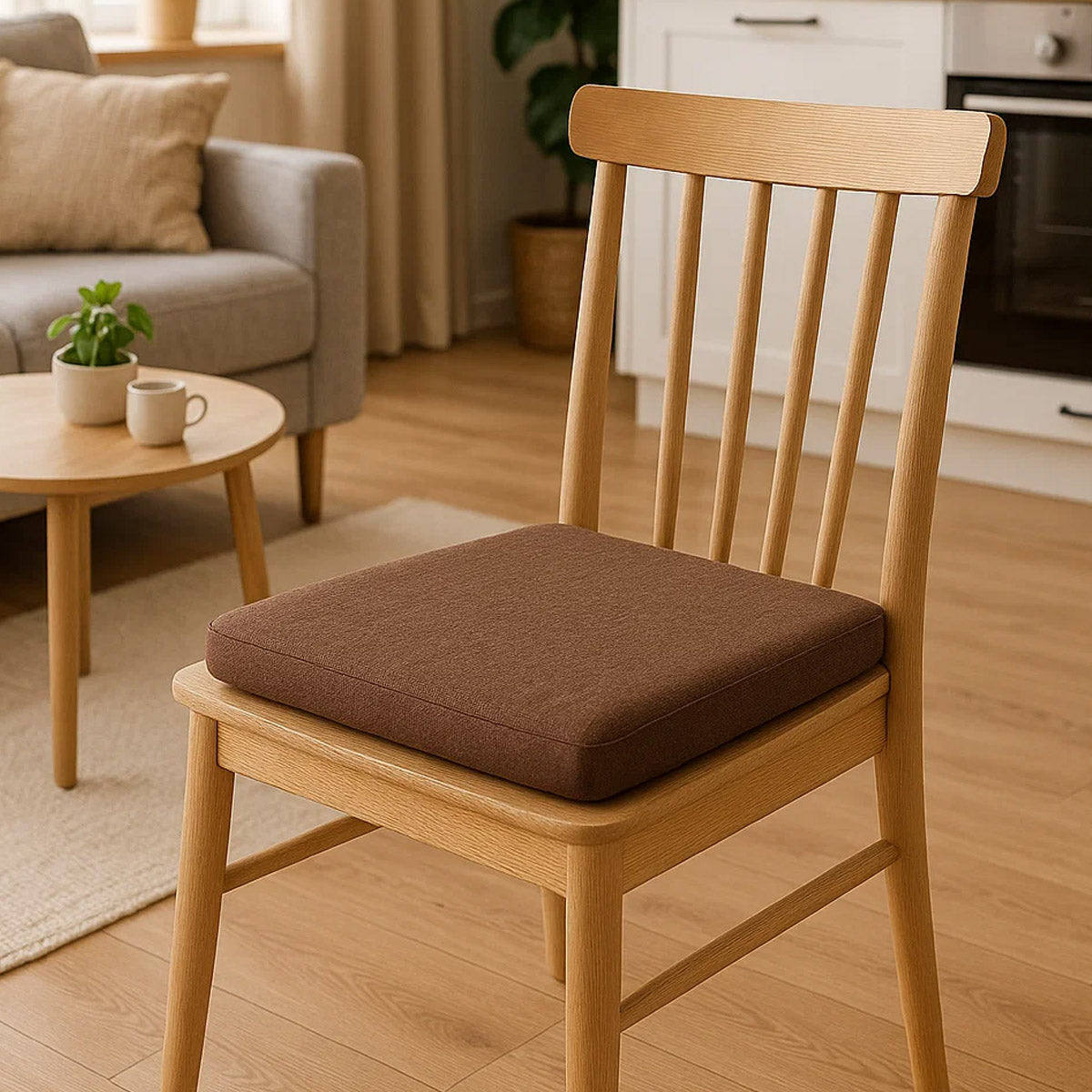 Sitzkissen 2er Set für Garten & Zuhause 40 x 40 x 5 cm Braun