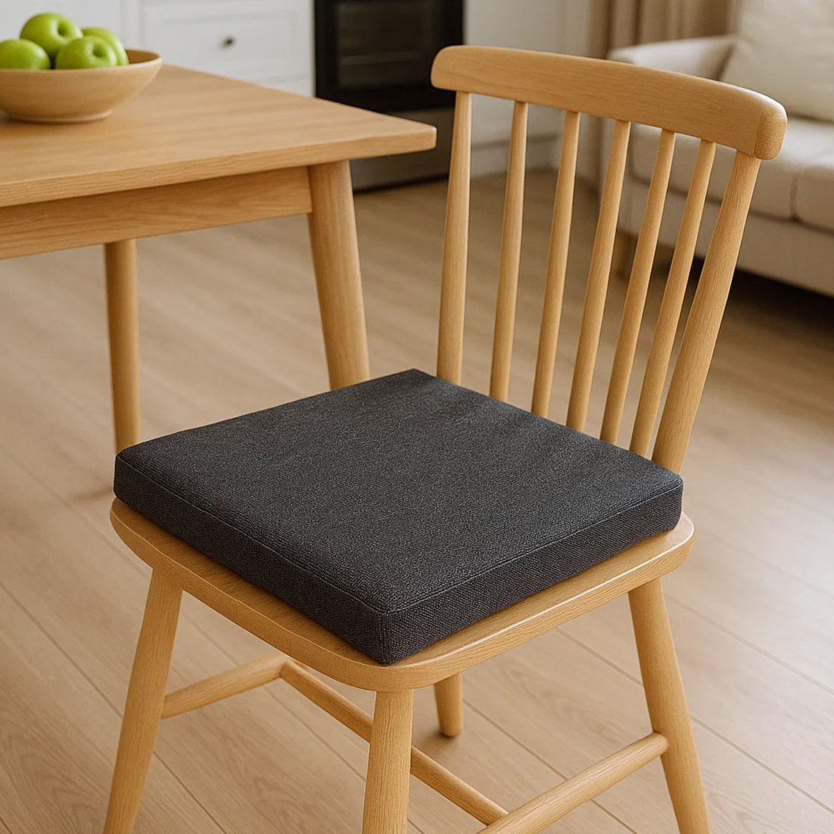 LEANBE Sitzkissen 2er Set – Bequeme Polster für Garten, Balkon und Zuhause 40 x 40 x 5 cm Schwarz