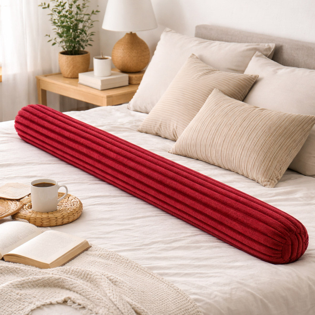 Bettschlange Stillkissen Seitenschläferkissen 150 cm Winerot Plüsch