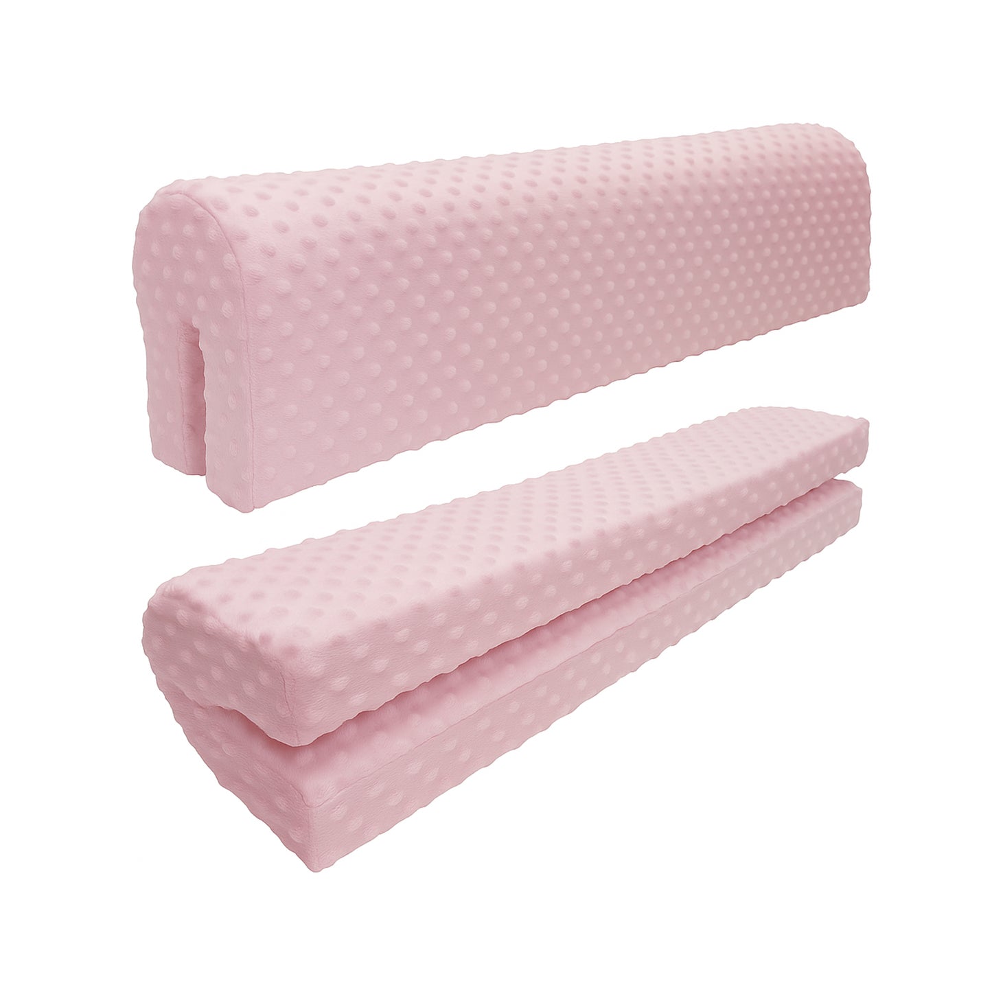 LEANBE Bettkantenschutz für Betten -  Kissen für bettumrandung – Rosa Minky