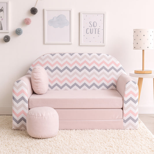 LEANBE Kindersofa 3-in-1 – Multifunktionales Spiel- und Schlafsofa für Kinderzimmer HJ1