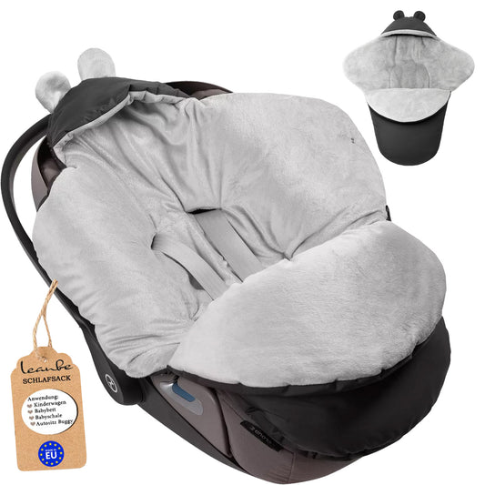 Baby Einschlagdecke für Winter - Schwarz und Grau