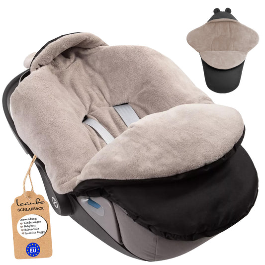 Baby Einschlagdecke für Winter - Schwarz und Latte