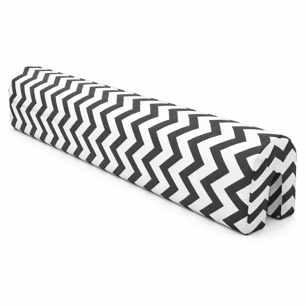 LEANBE Bettkantenschutz 70x20x14 cm + Bettschlange 150x15 cm – Schwarz-Weiß Chevron