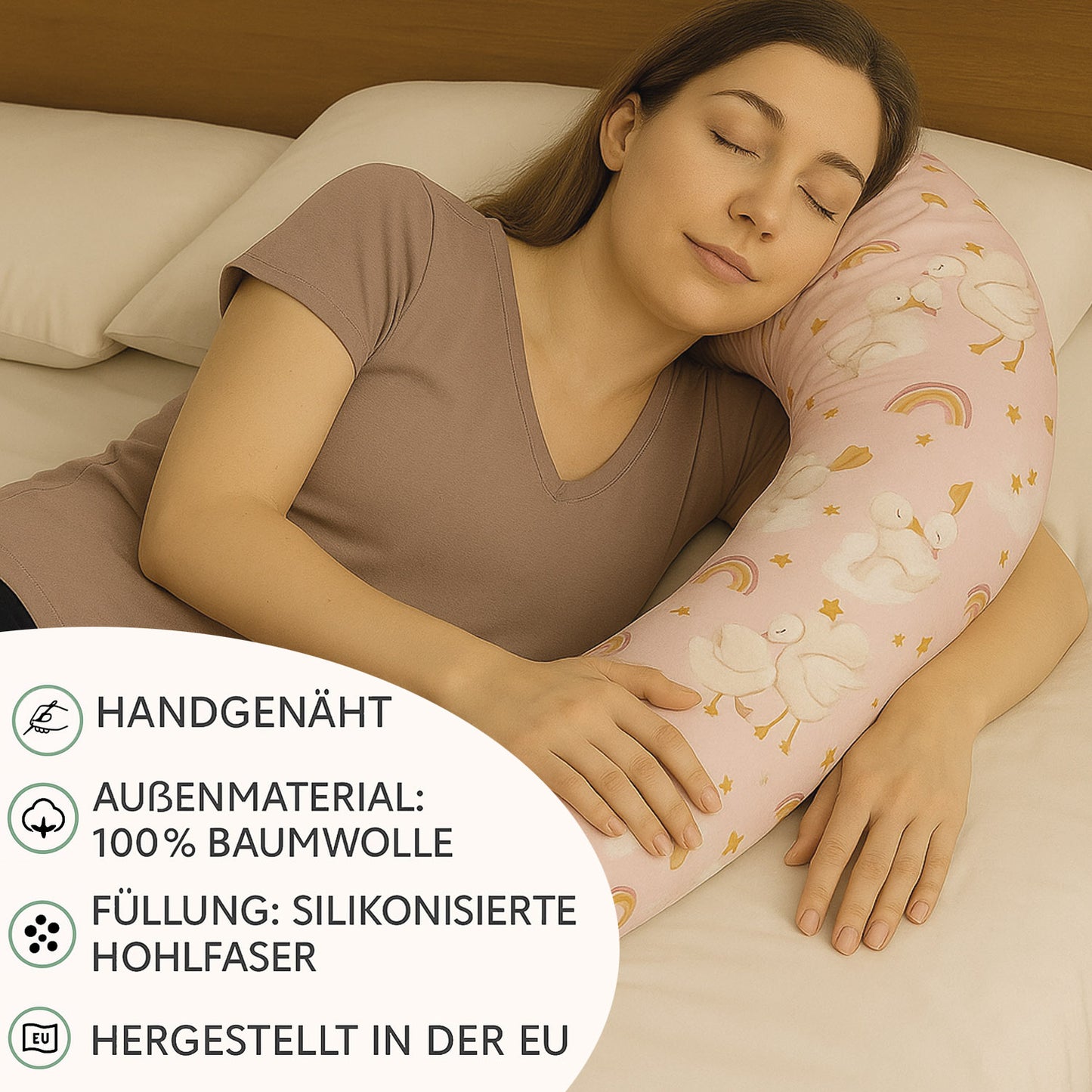 Bettschlange Stillkissen Seitenschläferkissen 150-400 cm  Gaus