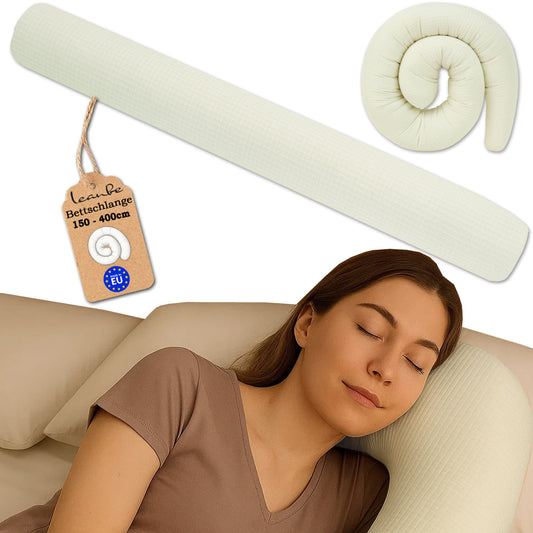 Bettschlange Stillkissen Seitenschläferkissen 150-400 cm Creme
