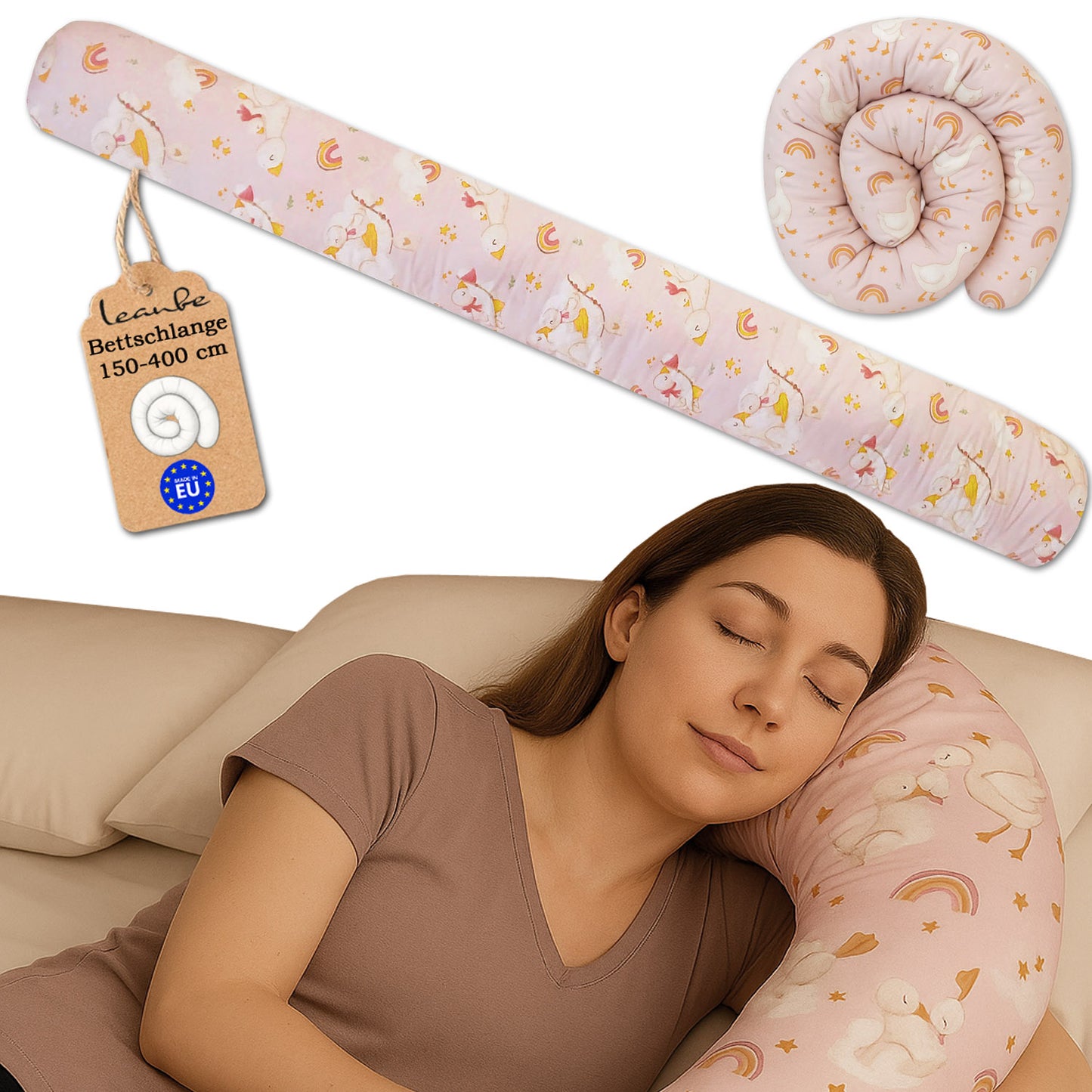 Bettschlange Stillkissen Seitenschläferkissen 150-400 cm  Gaus