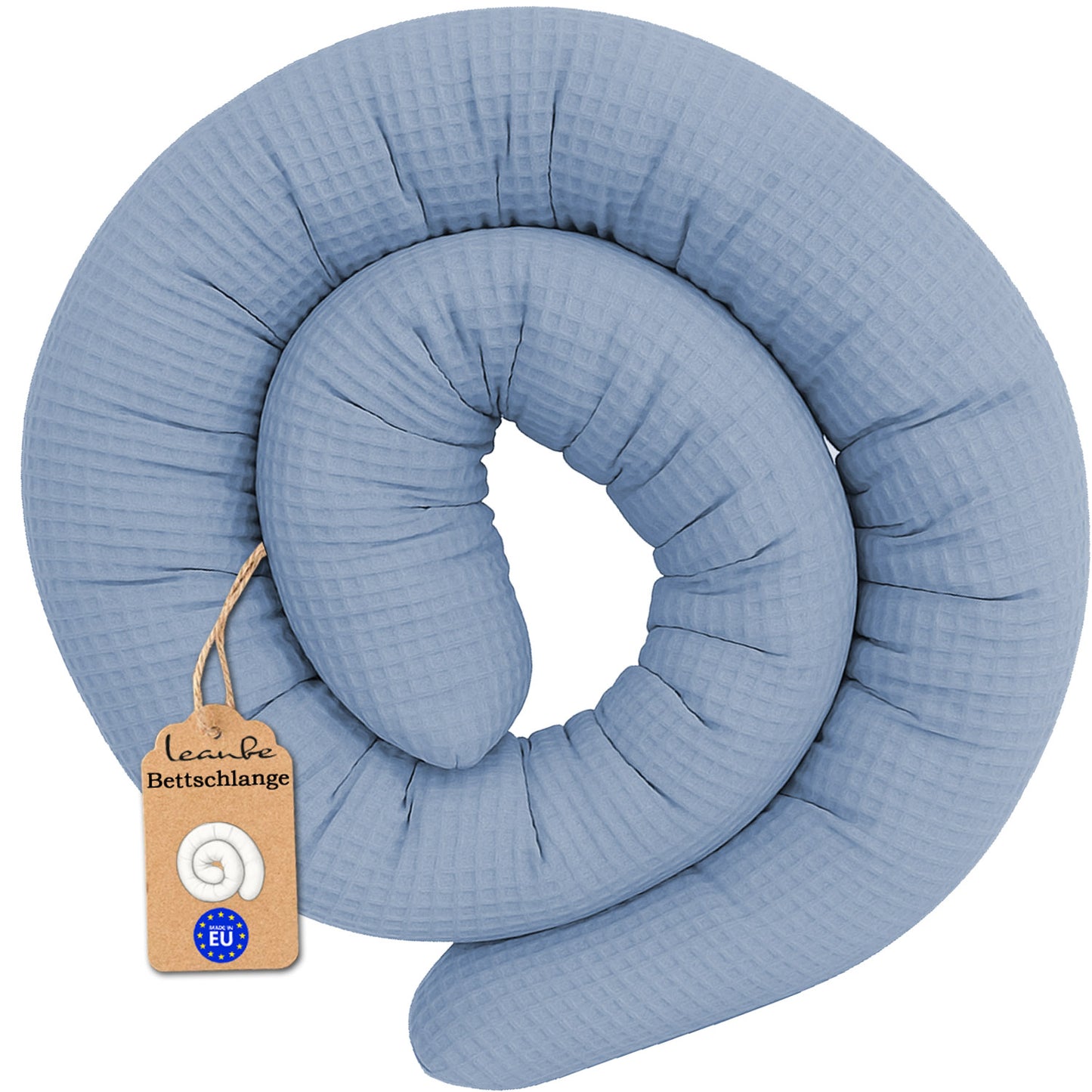 LEANBE Bettschlange Stillkissen – Vielseitiges Seitenschläferkissen 150-400 cm Blau