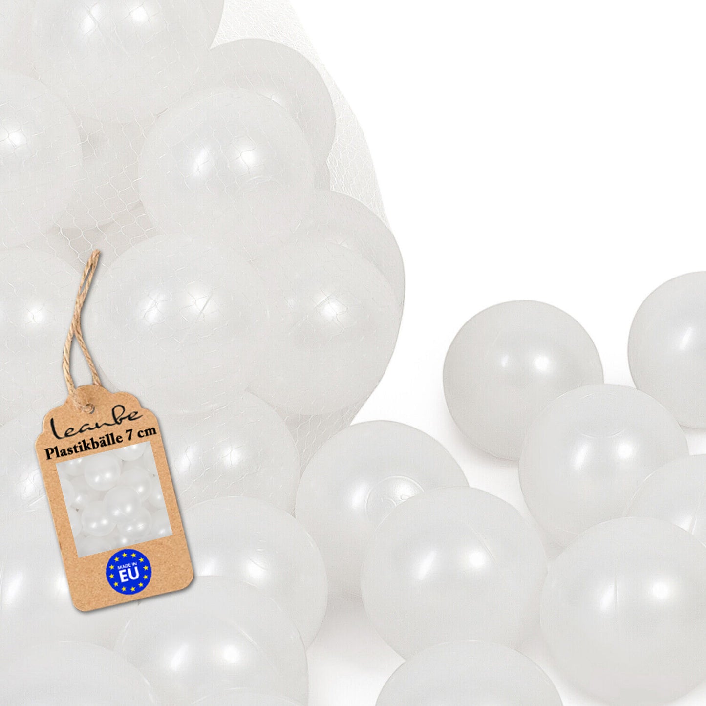 Plastikbälle Bälle für Bällebad 7 cm - Perlweiß