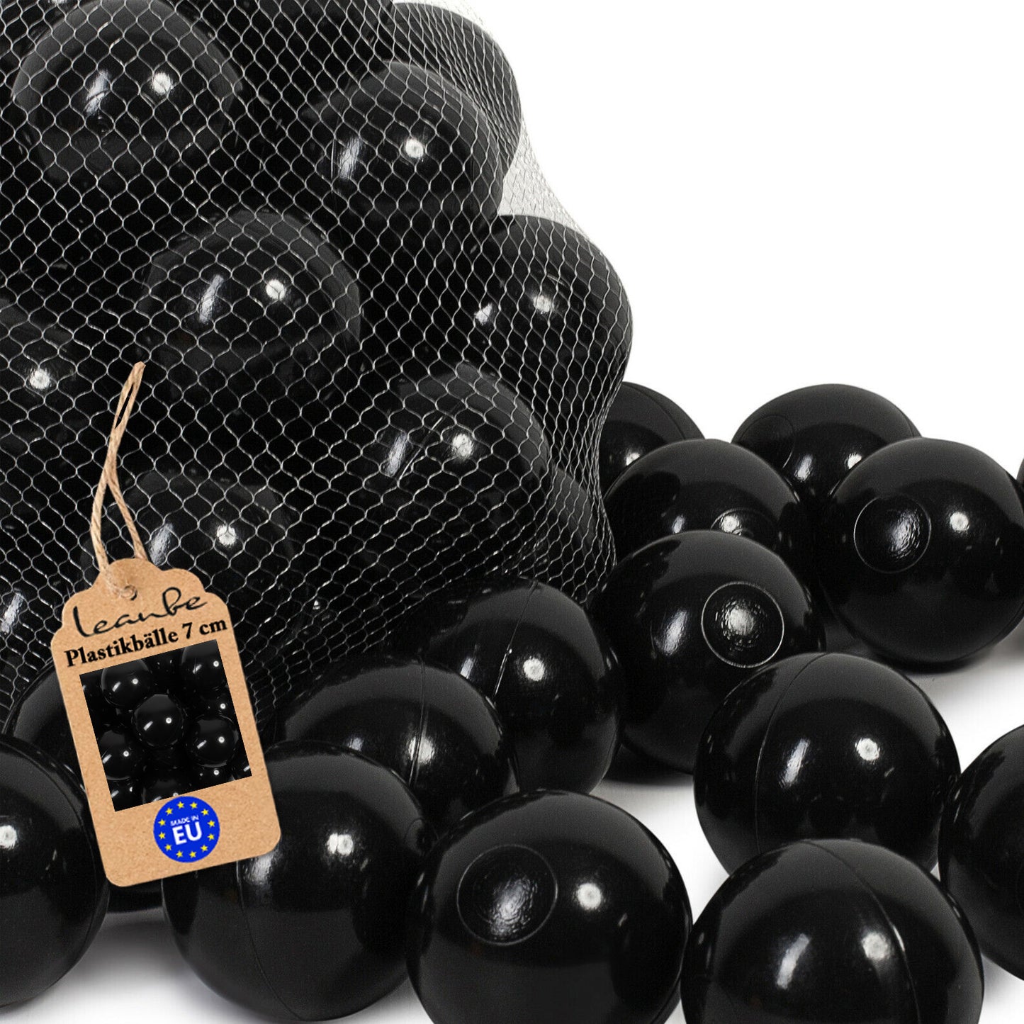 Plastikbälle Bälle für Bällebad 7 cm - Schwarz