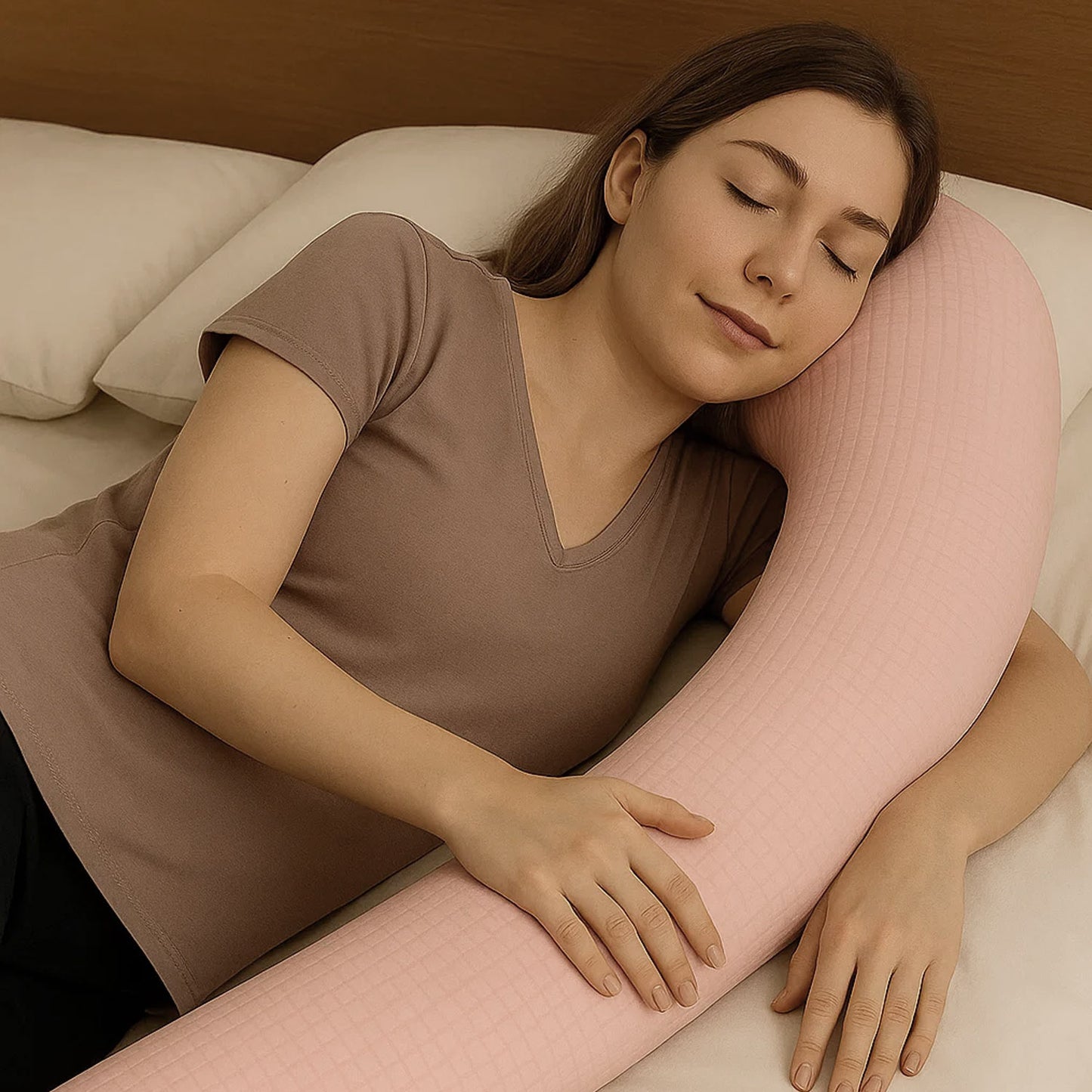 Bettschlange Stillkissen Seitenschläferkissen 150-400 cm Rosa