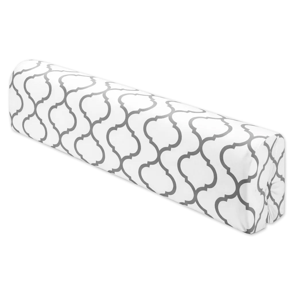 LEANBE Bettkantenschutz 70 cm für Betten -  Kissen für bettumrandung – Graues Ornament Baumwolle
