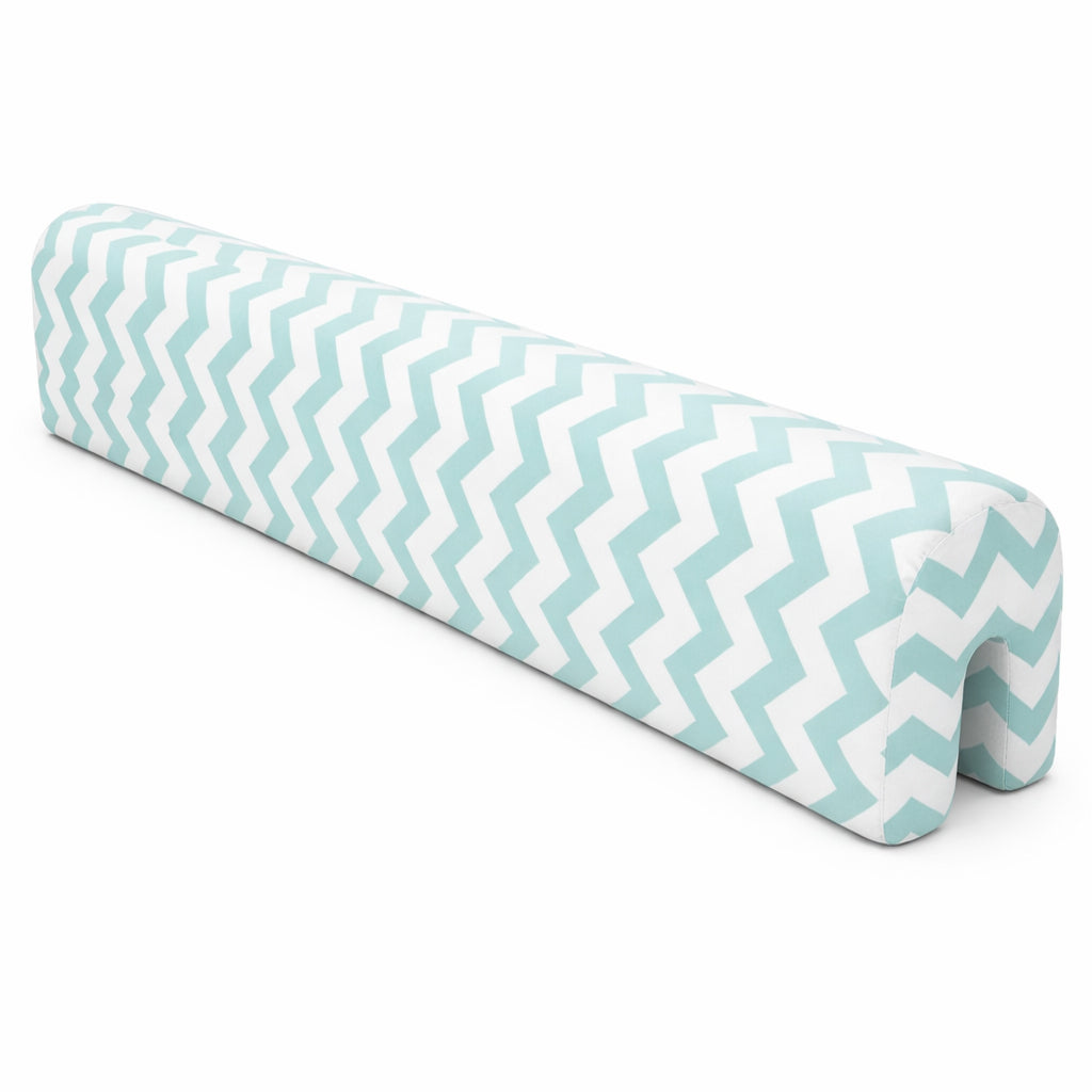 LEANBE Bettkantenschutz 70 cm für Betten -  Kissen für bettumrandung – Türkis Chevron